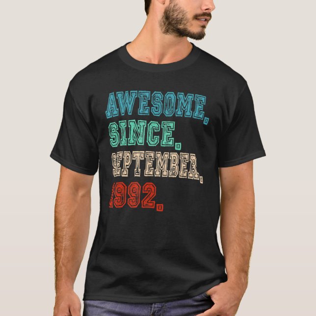 Camiseta 30.º cumpleaños increíble desde septiembre de 1992 (Anverso)