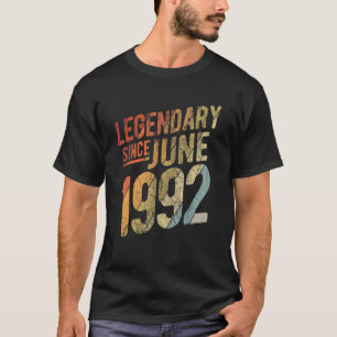 Camiseta 30.º cumpleaños legendario desde junio de 1992 30 