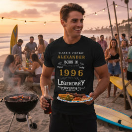 Camiseta 30.º cumpleaños nacido en 1996 leyenda personaliza