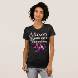 CAMISETA 30.º CUMPLEAÑOS PERSONALIZADO PINK DIVA T SHIRT