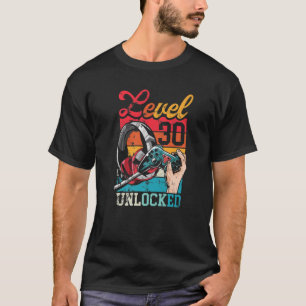 Camiseta 30.º Jugador De Vídeo Gracioso Desbloqueado De Niv