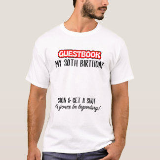 Camiseta 30.º Libro De Cumpleaños - Rótulo Y Toma Una Foto