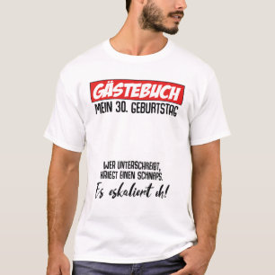 Camiseta 30.º Libro De Invitado De Fiesta De Nacimiento 30