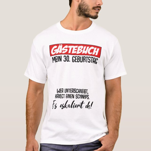Camiseta 30.º Libro De Invitado De Fiesta De Nacimiento 30  (Anverso)