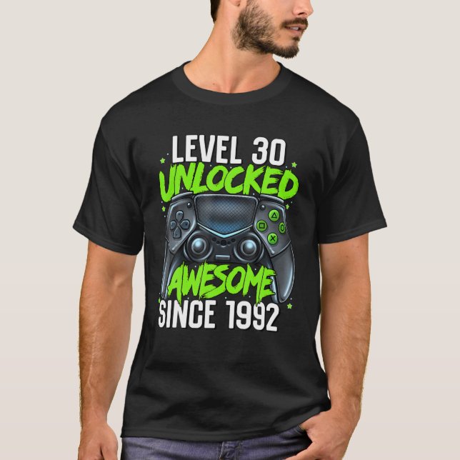 Camiseta 30.º Nivel De Jugamiento De Cumpleaños 30 Desenmas (Anverso)