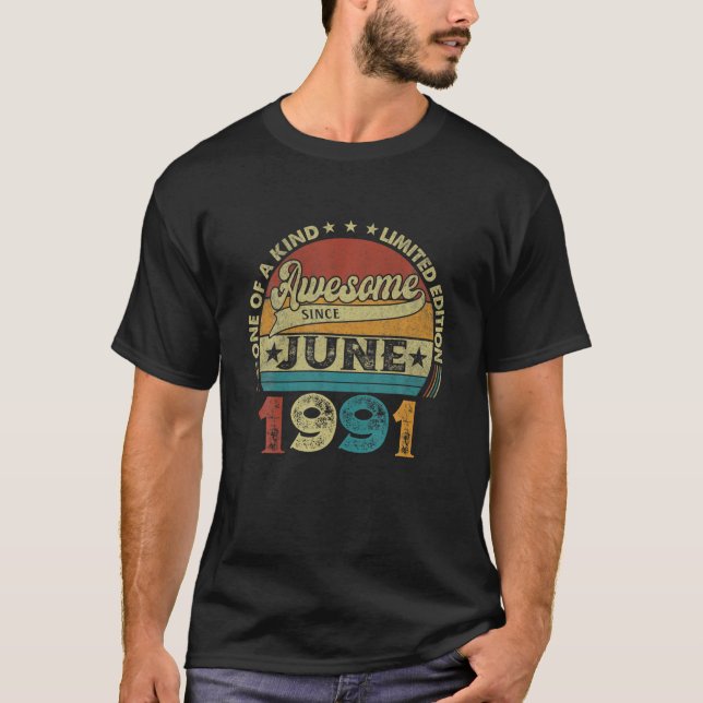 Camiseta 30 Aniversario Junio 1991 Decoraciones Hombres Muj (Anverso)
