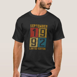 Camiseta 30 Aniversario Septiembre 1992 Nacido En 1992 30 A