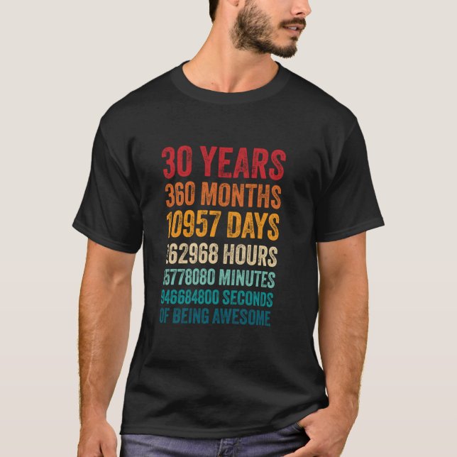 Camiseta 30 años 360 meses de ser asombrosos 30 años (Anverso)