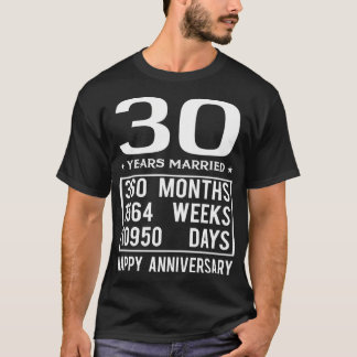 Camiseta 30 Años Casados - 30 Aniversario Del Boda