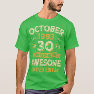 Camiseta 30 años de antigüedad Octubre 1993 30º nacimiento