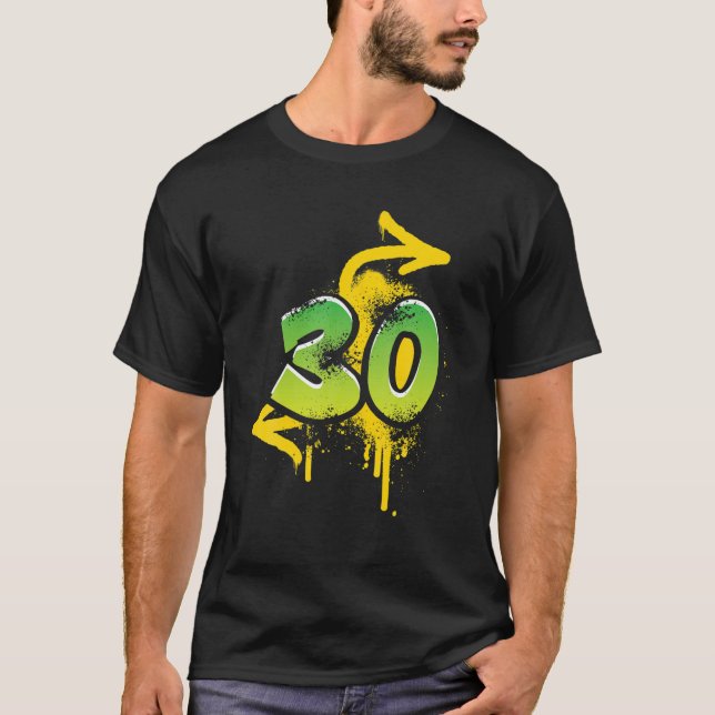 Camiseta 30 años de edad hombres mujeres fresca spray HIPHO (Anverso)