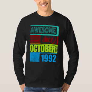 Camiseta 30 Años De Edad Vintage 1992 Nacido En Octubre Fan