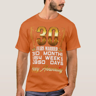 Camiseta 30 años de matrimonio gracioso 30 años de Boda