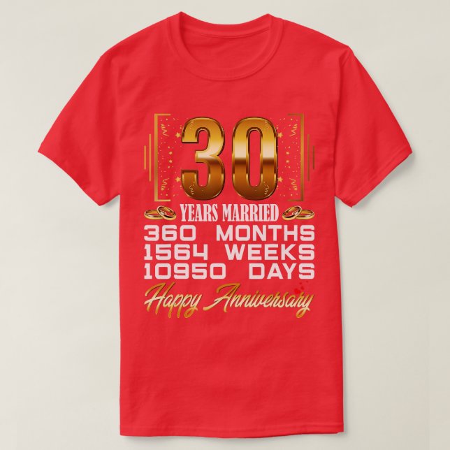 Camiseta 30 años de matrimonio gracioso 30 años de Boda (Diseño del anverso)