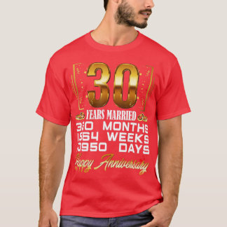 Camiseta 30 años de matrimonio gracioso 30 años de Boda