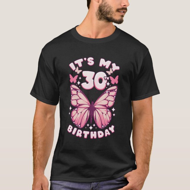 Camiseta 30 Años Mariposas Y Número 30 (Anverso)