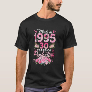 Camiseta 30 Años Nacido En 1995 Floral 30th Birthday Gif