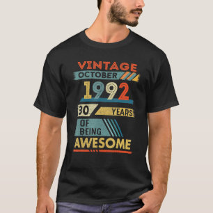 Camiseta 30 años Vintage de cumpleaños 30 octubre 1992