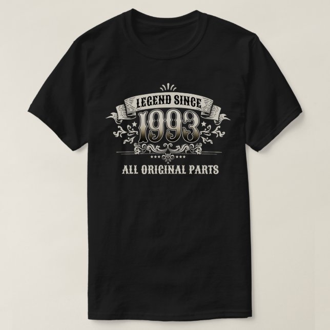 Camiseta 30 añosDesde 1993 30º cumpleaños (Diseño del anverso)
