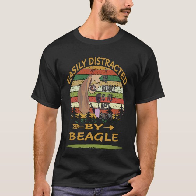 Camiseta 30 Fácilmente Distraído Por Beagle (Anverso)