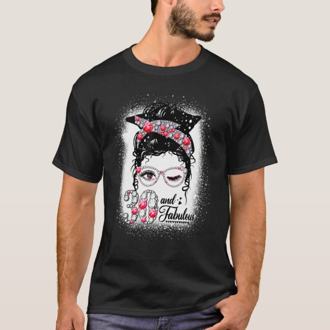 Camiseta 30 y fabulosos 30 cumpleaños Diamond Messy Bun Lip (Anverso)