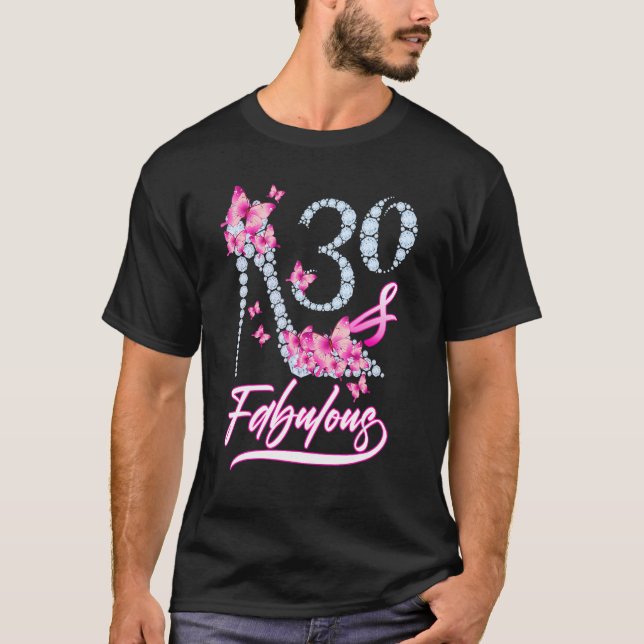 Camiseta 30 Y Fabulosos Talones Altos Mariposa Feliz 30 Bi (Anverso)