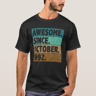 Camiseta 30 Year Old Awesome Since October 1992 30th Birth