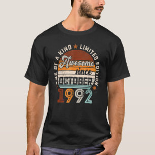 Camiseta 30 Years Old Awesome Since October 1992 30th Birt