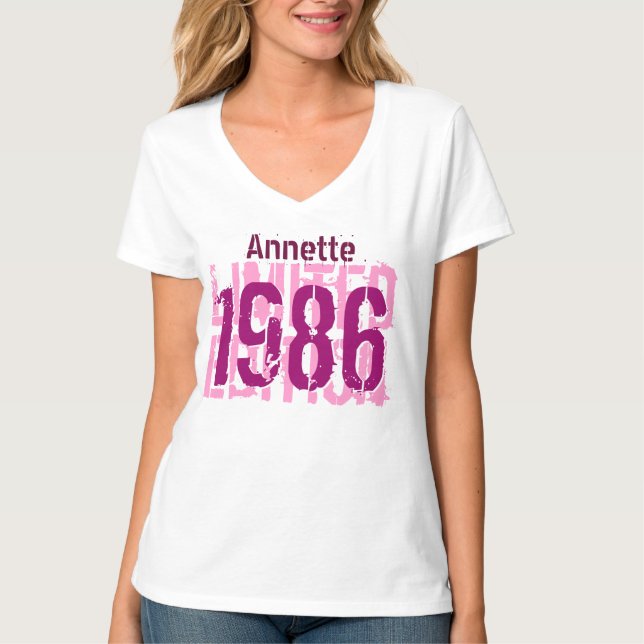 Camiseta 30th Birthday Gift 1986 Limited Edition V65F (Anverso)