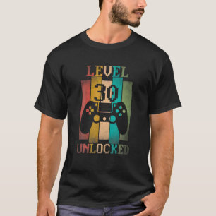 Camiseta 30Th Birthday Gift Mens Level 30 Unlocked Gaming V