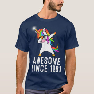 Camiseta 30th birthday, unicorn dab, Awesome since 1991 