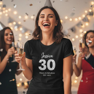 Camiseta 30th birthday womens tshirts thirty milestone