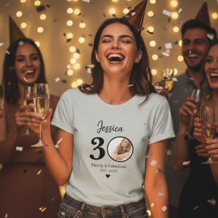 Camiseta 30th birthday womens tshirts thirty milestone