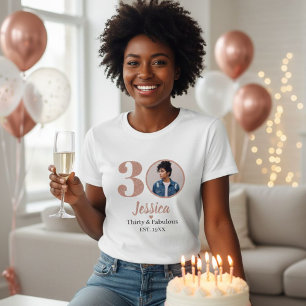 Camiseta 30th birthday womens tshirts thirty milestone
