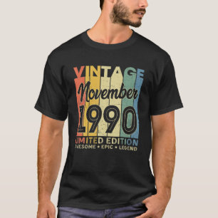 Camiseta 31ª Decoración De Cumpleaños Noviembre 1990 Hombre