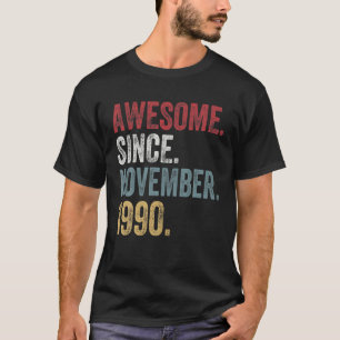 Camiseta 31ª Tee De Cumpleaños Desde Noviembre De 1990 31 A