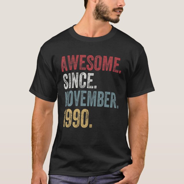 Camiseta 31ª Tee De Cumpleaños Desde Noviembre De 1990 31 A (Anverso)