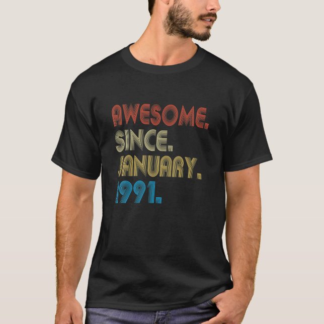 Camiseta 31º Regalo De Cumpleaños Increíble Desde Enero De  (Anverso)