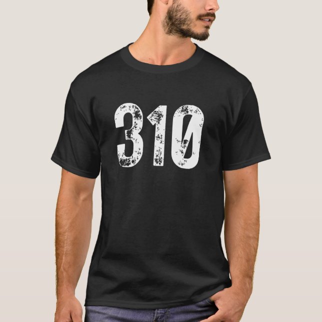 Camiseta 310 Area Code Los Angeles CA Mobile Telephone Area (Anverso)