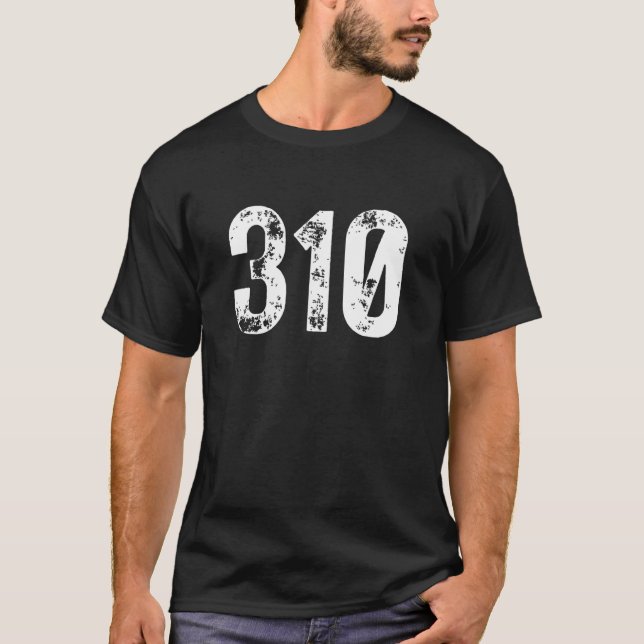 Camiseta 310 Código de área Área de teléfono móvil de Los Á (Anverso)