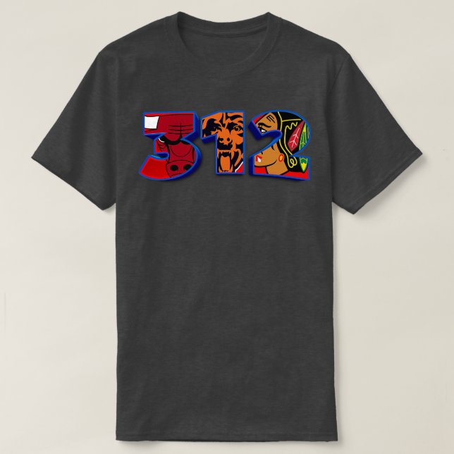 Camiseta 312 Area Code Chicago City Sports (Diseño del anverso)