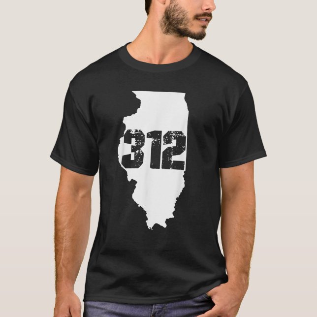 Camiseta 312 Strong Chicago Illinois Area Code Número T Shi (Anverso)