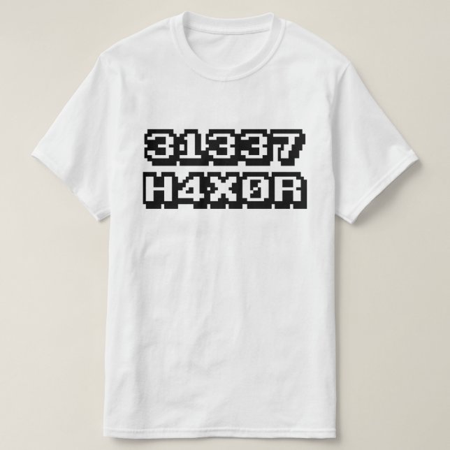 CAMISETA 31337 H4X0R (Diseño del anverso)