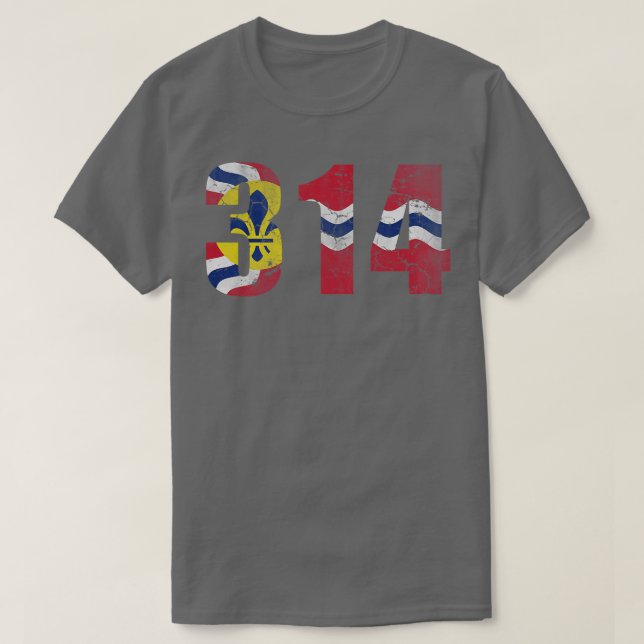 Camiseta 314 Bandera De St Louis Missouri (Diseño del anverso)