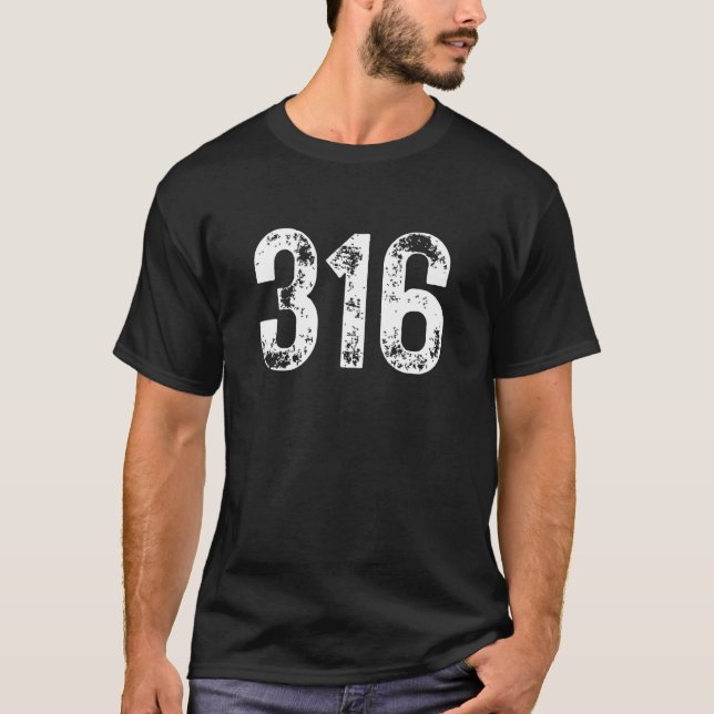 Camiseta 316 Area Code Wichita KS Mobile Telephone Area Cod (Anverso)