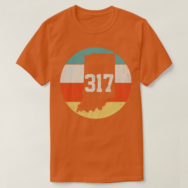 Camiseta 317 Area Code Indiana Retro Vintage (Diseño del anverso)