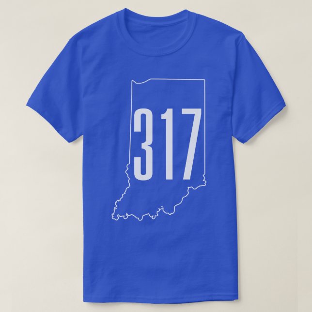 Camiseta 317 Código de área Mapa Indianápolis Indiana (Diseño del anverso)
