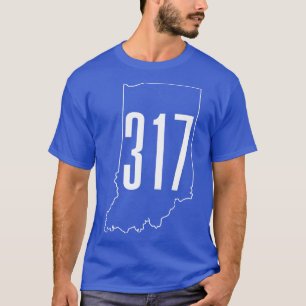 Camiseta 317 Código de área Mapa Indianápolis Indiana