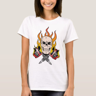 Camiseta 318 Tatuaje de cráneo inflamante
