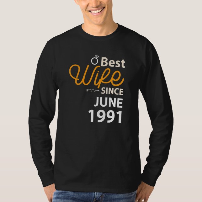 Camiseta 31° Aniversario Boda de la mejor esposa desde juni (Anverso)